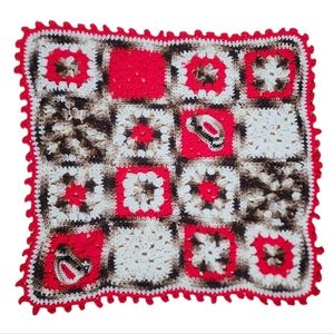 Handmade Sock Monkey Baby Hat Blanket Crocheted Newborn Granny Squares